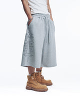 Stud Needle Walk Bermuda Sweat Pants - Gray