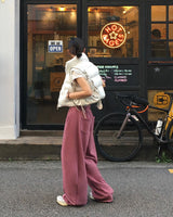 [BELLIDE MADE] スリットラインワイドトレーニングパンツ