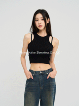 [U-BASIC] Winnie Halter Ribbed Sleeveless