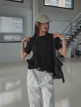 Athletic Semi-Cropped Short Sleeve T-shirt