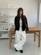Beck Cut Line Wide Cotton Pants