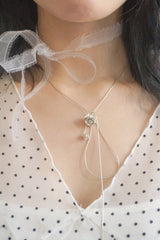 [MADE]DOUBLE FLOWER DROP NECKLACE