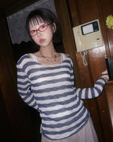 (2color) Border Sheer Openwork Knit