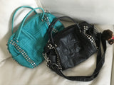 Stud Quilted Vintage Leather Cross-Shoulder Bag