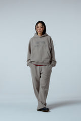 Street league artwork damage washing over-crop fit hoodie (Ash grey)