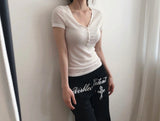 [♡MADE♡] エッセンシャルベーシックレタリングボタンT
