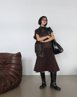 Autumn Stripe Flare Midi Skirt