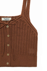 クロシェットニットベスト[Brown]