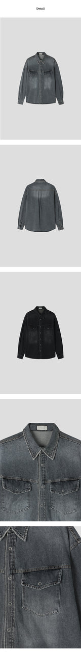 [PREMIUM][SET UP가능] Saints western denim shirts(2color)