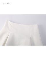 May pintuck flare long skirt
