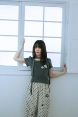 チョーカーバッジTシャツ(グレー)
