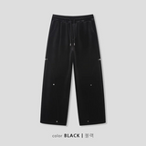 [Unisex] Velvet mink rivet banding pants