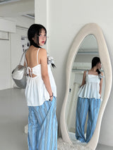 Freedom striped wide pants