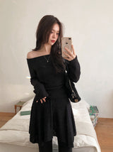 Romantic Warm Off Shoulder Raglan T-Shirt (4color)