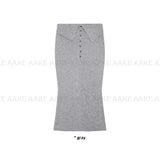 (Lining Brushed) ボカシボタンニットスカート