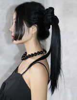 18 mm ブラックパールボールネックレス