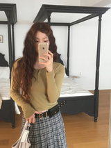 YWD PLAID PLEATS SKIRT (3color)