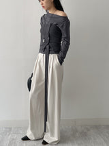 Button Ribbed Layered Tube Top
