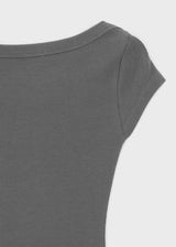 [B-BASIC] ベーシックリブボートネック半袖Tシャツ (2 SIZE)