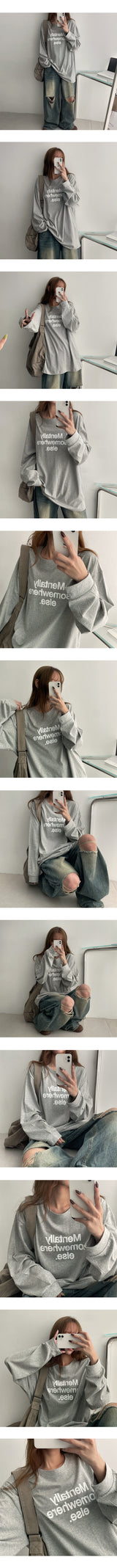 Melton lettering long-sleeve t-shirt