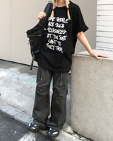 オーバーサイズフィットピープルレターリングTシャツ