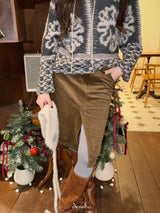 brown corduroy midi skirt