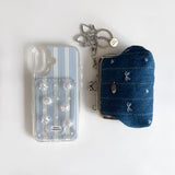 ミニリボンデニムフレームミニバッグ (handmade bag)