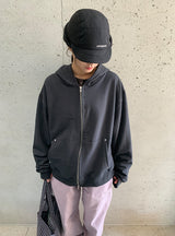 シルカコットンリベットオーバーフードジップアップ