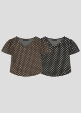 Holly Dot Fleece Layered Short Sleeve T-Shirt (2c)
