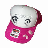 Brush Girl Eyes Trucker Cap (Pink)