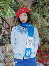 New UnsocialNight original autumn and winter 水玉模様ニット両面ベレー帽 women
