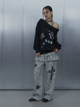FRILL LEOPARD PRINT PANTS / GREY_P