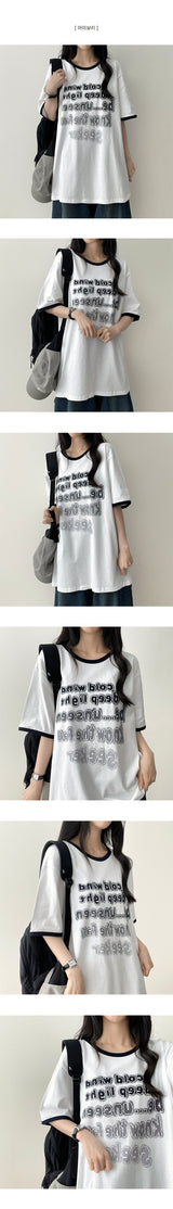 ティオカラーイラストレタリング半袖Tシャツ