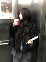 [Quilted Lining] Bento Collar Fur Jacket