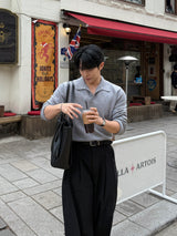 Modal open collar knitwear