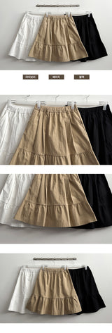 A-Sean Pintuck Slit Flared Skirt
