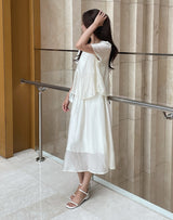 Pulson Ruffle Banding Wrinkle Layered One Piece