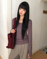 [ORIGINAL] Lazy Warmer Long-Sleeve U-Neck T-Shirt