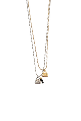 Mix double mini bag ball chain necklace