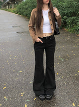 Allin Back Pocket Long Bootcut Slim Fit Cotton Pants