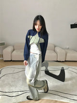 Marco crop knit zip up