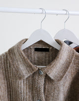Gamants coloring gradation fringe long-sleeve cropped wool knitwear