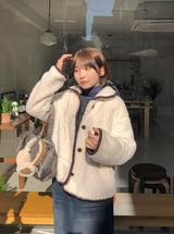 Bigget Collar Wool Mustang Fur Jacket