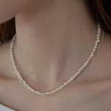 [925 SILVER] イレギュラーラインミックスネックレス