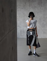 ハイエンドレイヤードベルトセットトラックミディスカート
