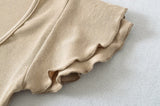 Elin U-Neck Slim Cap Tee