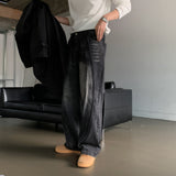 LMN Levy Curve Slit Wide Denim Pants (2 colors)