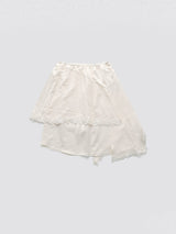 Unbalanced Lace Midi Skirt_Ivory