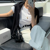 [BELLIDE MADE] Daily Label Semi-Cropped Short-Sleeved T-Shirt