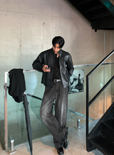  Wayne Biker China Leather Jacket